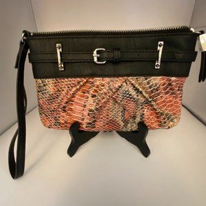 Vera Wang pink and red snakeskin clutch, wristlet, Wallet.